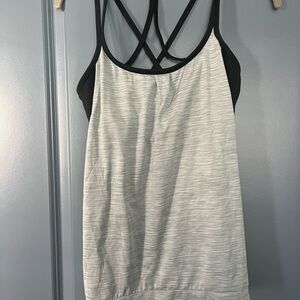 Athleta Black and Gray Strappy Tank Top